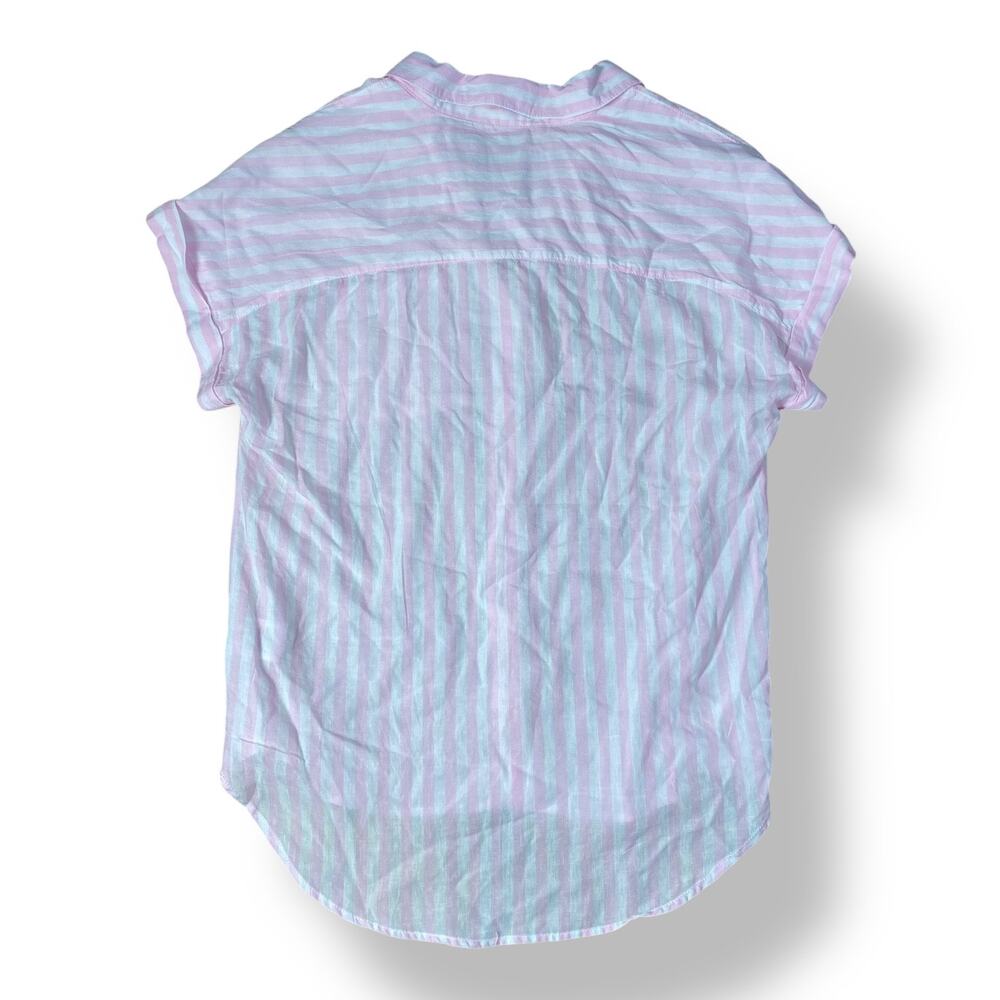Lola River NWT Striped Linen x Tencel Chloe Top Womens Size S in Rose Quartz - Picture 4 of 7